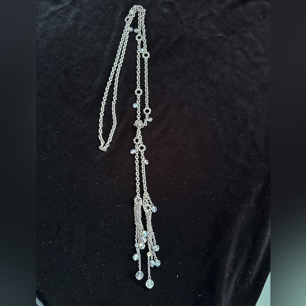 Touchstone Crystal Aurora Borealis Lariat necklace